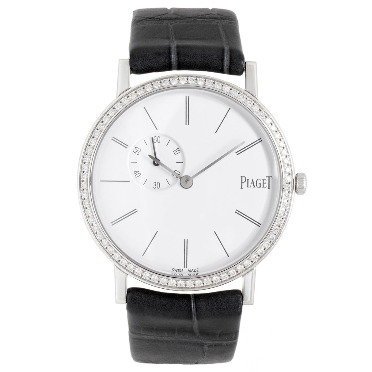 Piaget 18K White Gold Diamond 34mm Altiplano Watch GOA39106 Watches Piaget