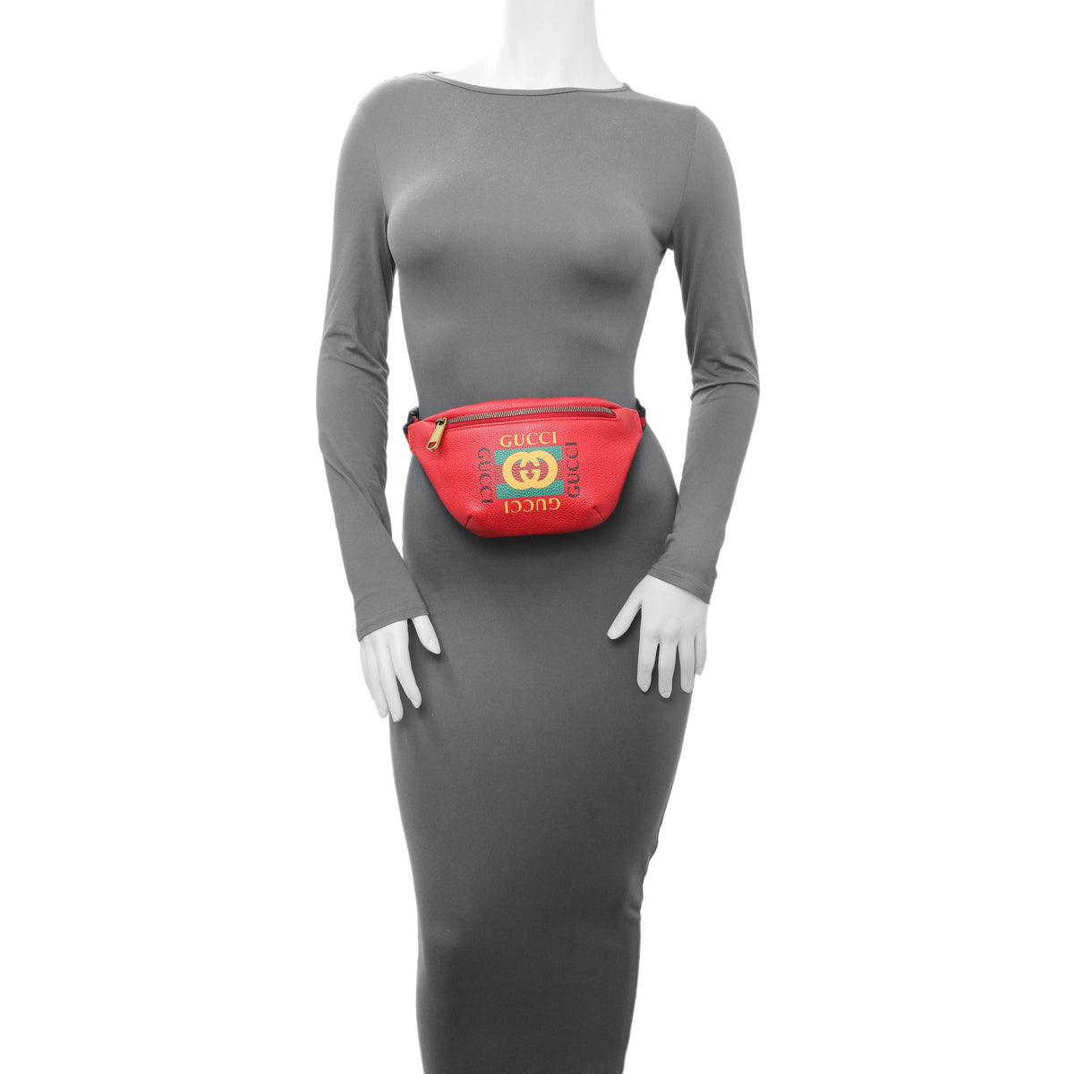 Gucci Hibiscus Red Calfskin Logo Belt Bag Handbags Gucci