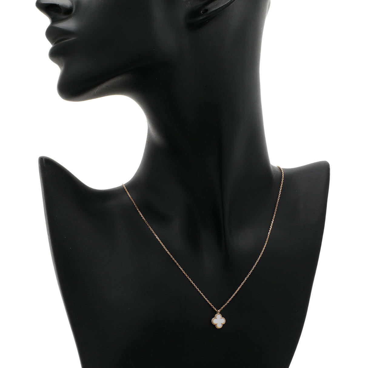 Van Cleef & Arpels 18K Yellow Gold Mother of Pearl Sweet Alhambra Pendant Necklace Designer Jewellery Van Cleef and Arpels