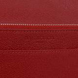 Balenciaga Rouge Groseille Chevre Metallic Edge Wallet on Chain