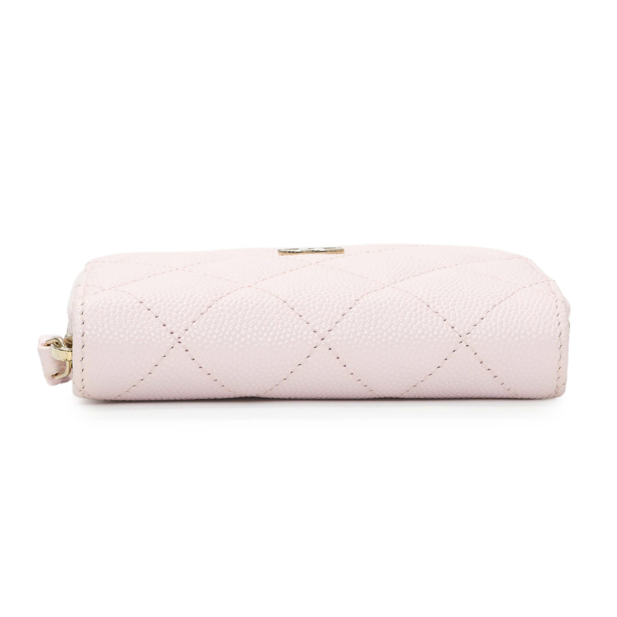 Chanel Light Pink Quilted Caviar Zip Coin Wallet Accessories Chanel