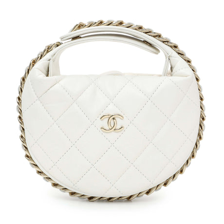 6 items live today ⬆️Chanel White Lambskin Quilted Chain Around Pouch Handbags Chanel