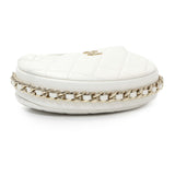 Chanel White Lambskin Quilted Chain Around Pouch Handbags Chanel