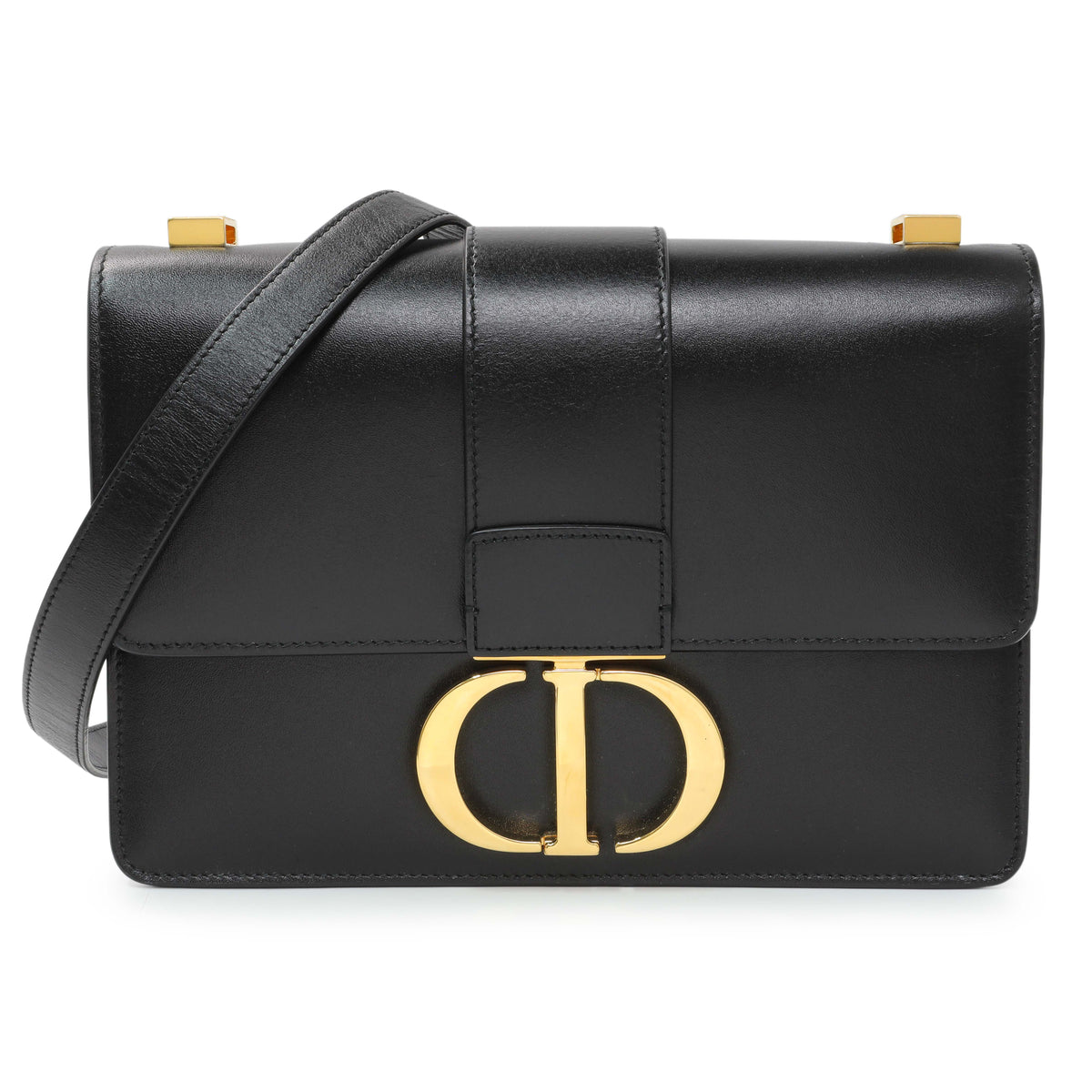Christian Dior Black Smooth Calfskin 30 Montaigne Flap Bag Handbags Christian Dior