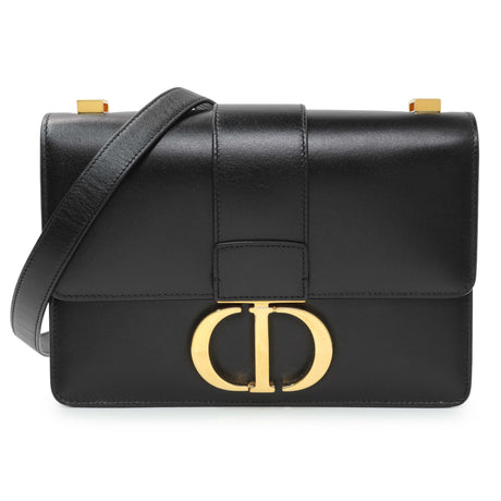 Christian Dior Black Smooth Calfskin 30 Montaigne Flap Bag Handbags Christian Dior
