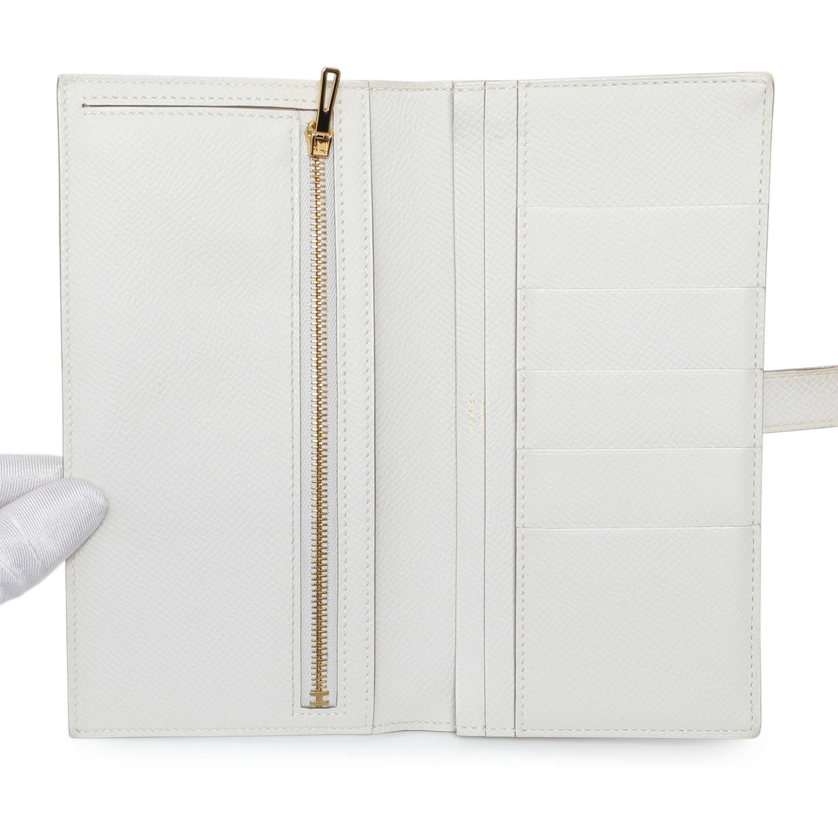 Hermes White Epsom Bearn Gusset Wallet Accessories Hermes