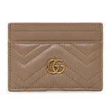 Gucci Porcelain Rose Calfskin Matelasse GG Marmont Card Holder