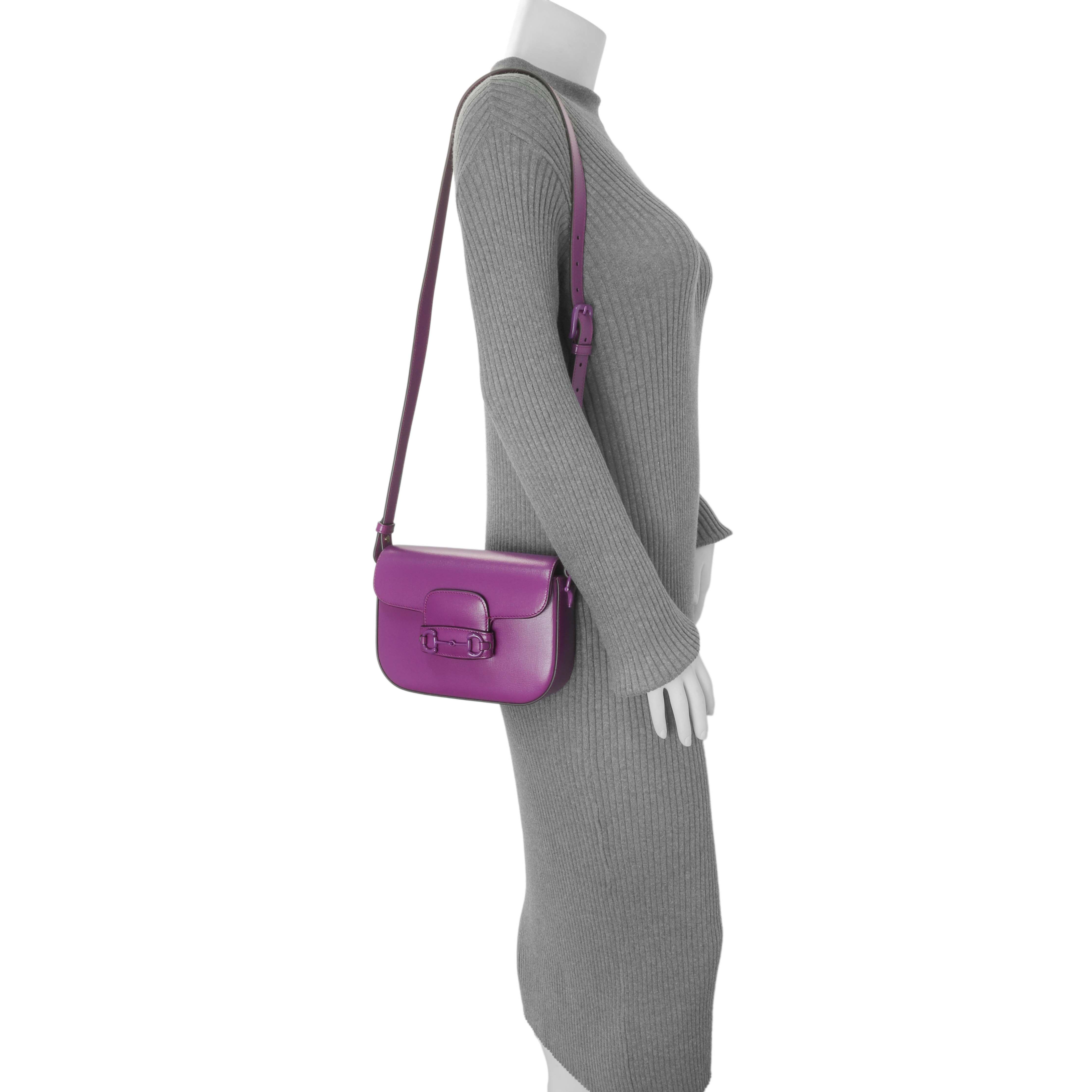 Gucci Purple Calfskin Horsebit 1955 Small Shoulder Bag – Modaselle