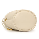 Gucci White Calfskin Matelasse Mini GG Marmont Bucket