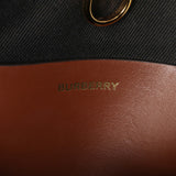 Burberry Dark Birch Brown E-Canvas Check Calfskin Mini Freya Tote