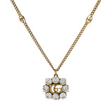 Gucci Crystal Double G Pendant Necklace