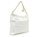 Chanel White Shiny Calfskin Large Chanel 22 Handbags Chanel