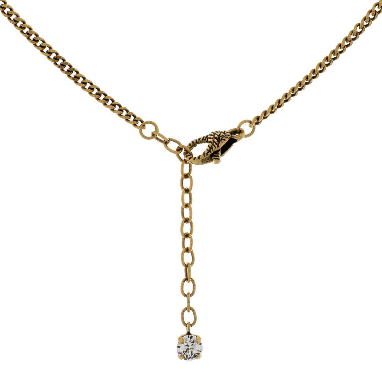 Gucci Crystal Double G Pendant Necklace