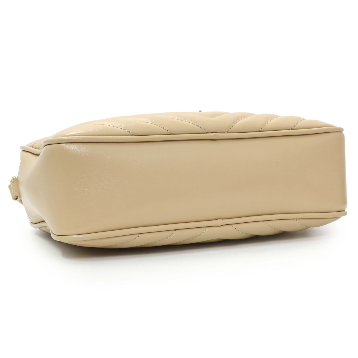 Saint Laurent Dark Beige Calfskin Matelasse Monogram Lou Camera Bag