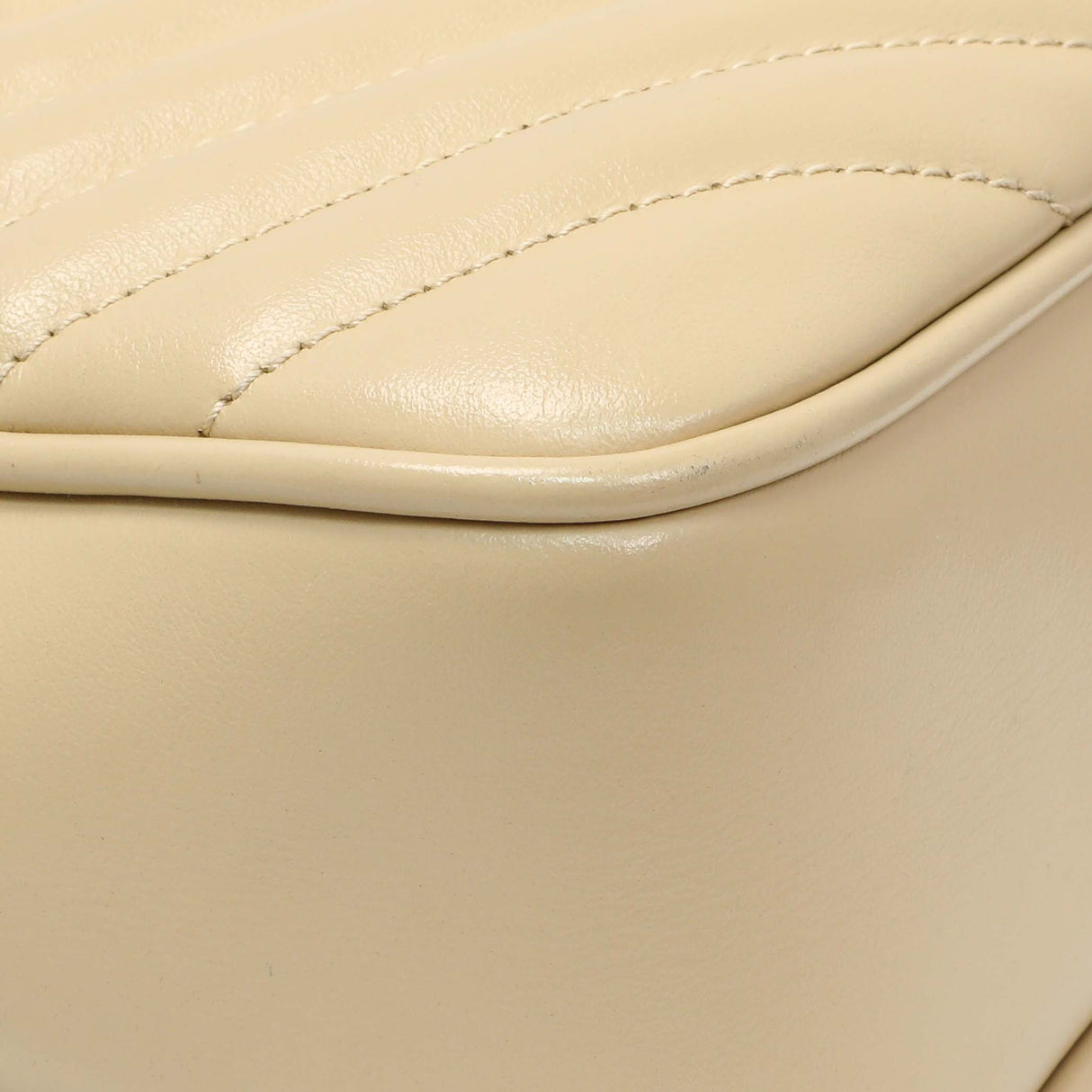 Saint Laurent Dark Beige Calfskin Matelasse Monogram Lou Camera Bag