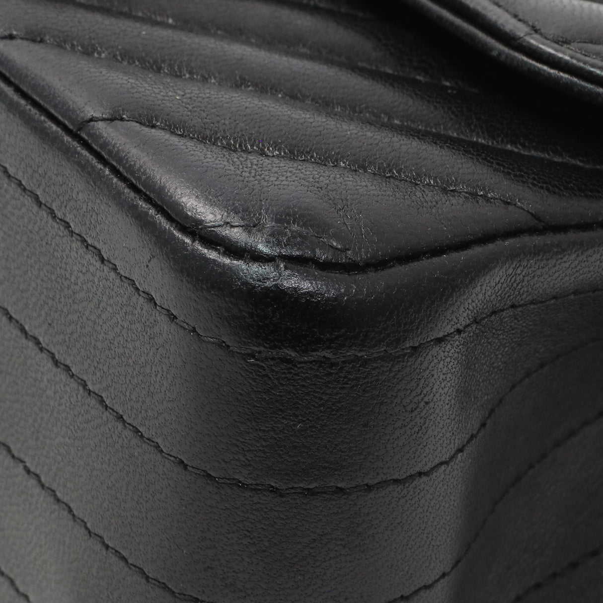 Chanel Black Lambskin Chevron Quilted Mini Square Flap Handbags Chanel