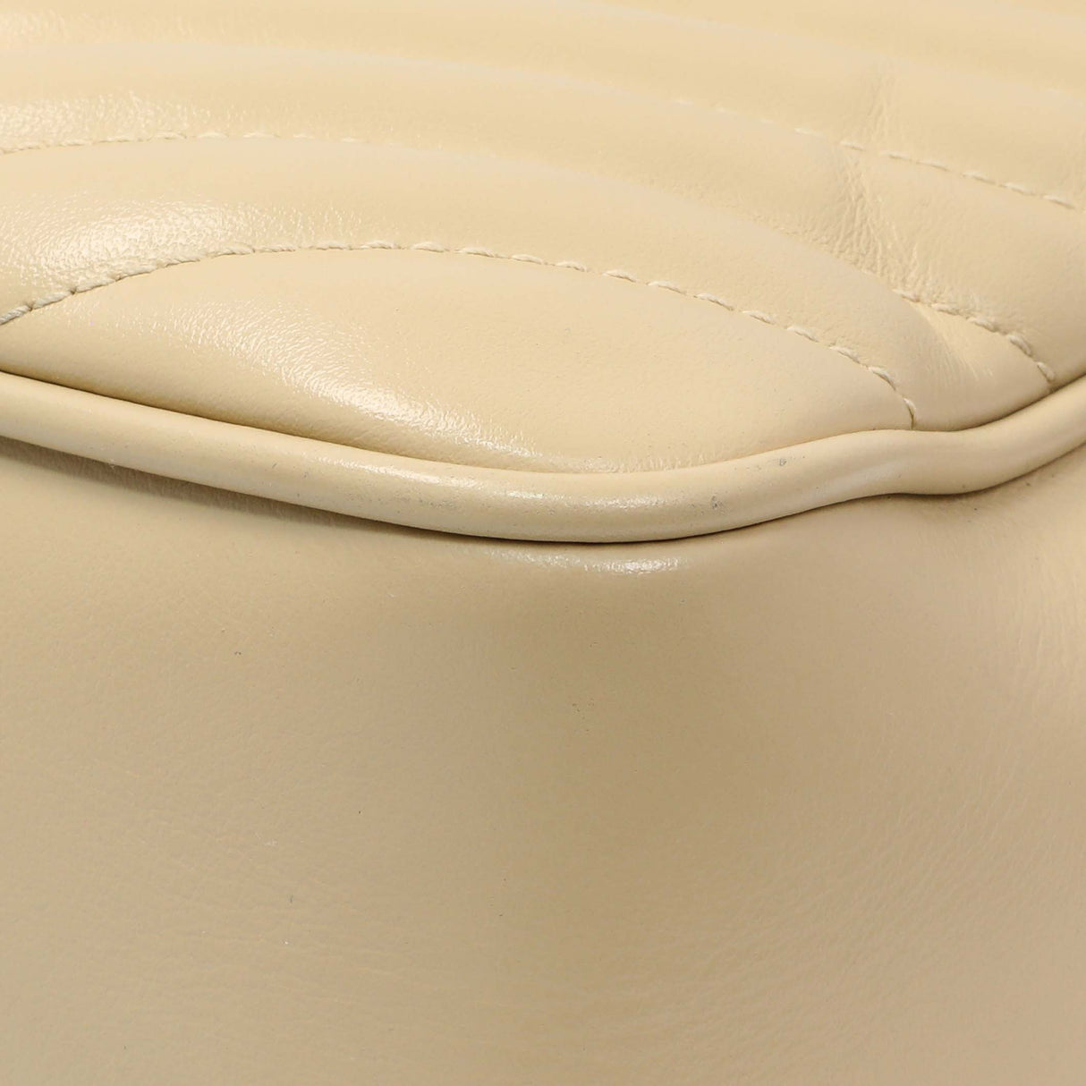 Saint Laurent Dark Beige Calfskin Matelasse Monogram Lou Camera Bag