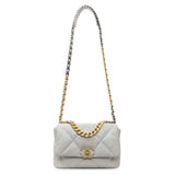 Chanel Grey Quilted Medium Chanel 19 Flap Handbags Chanel