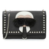 Fendi Black Karlito Wallet on Chain Handbags Fendi
