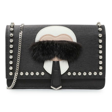 Fendi Black Karlito Wallet on Chain Handbags Fendi