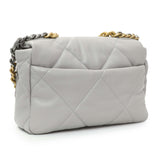 Chanel Grey Quilted Medium Chanel 19 Flap Handbags Chanel