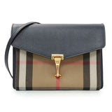 Burberry Blue Derby Calfskin House Check Small Macken Crossbody Bag Handbags Burberry