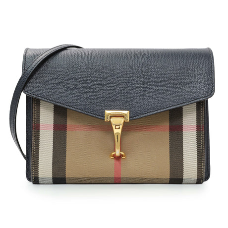 Burberry Blue Derby Calfskin House Check Small Macken Crossbody Bag Handbags Burberry