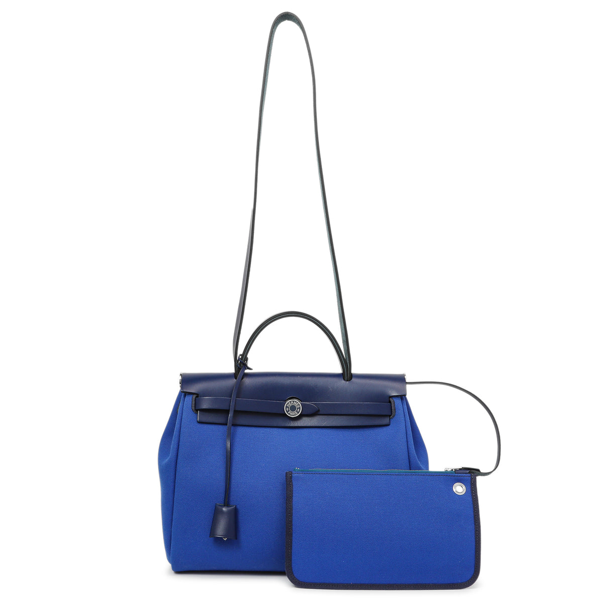 Hermes Bleu Bill Toile Herbag Zip Retourne 31