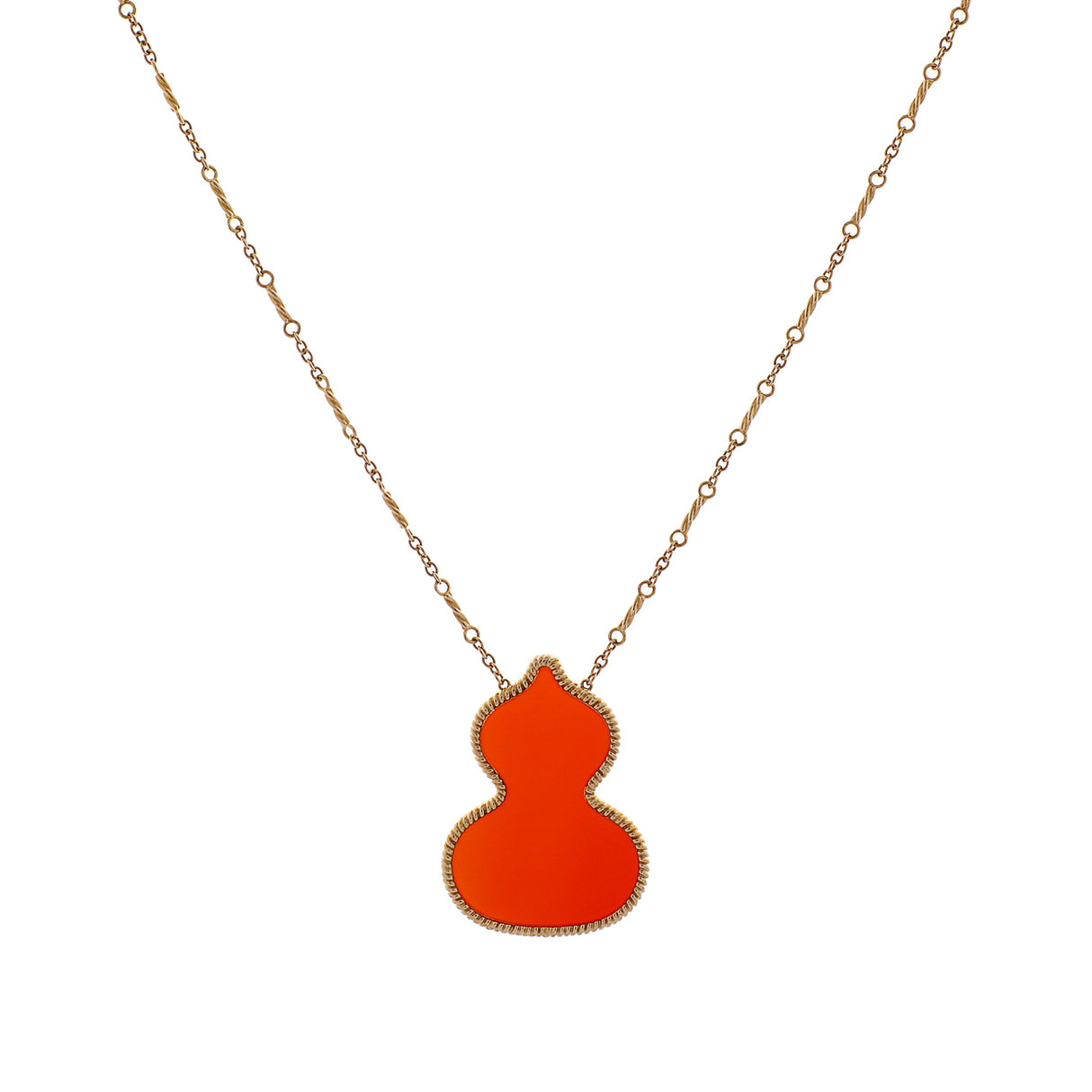 Qeelin 18K Rose Gold Red Agate Wulu Pendant Necklace