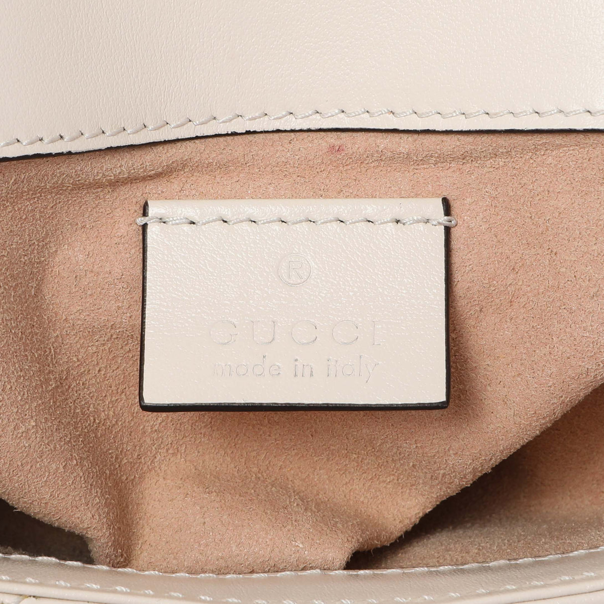 Gucci White Calfskin Matelasse Super Mini GG Marmont Shoulder Bag Handbags Gucci