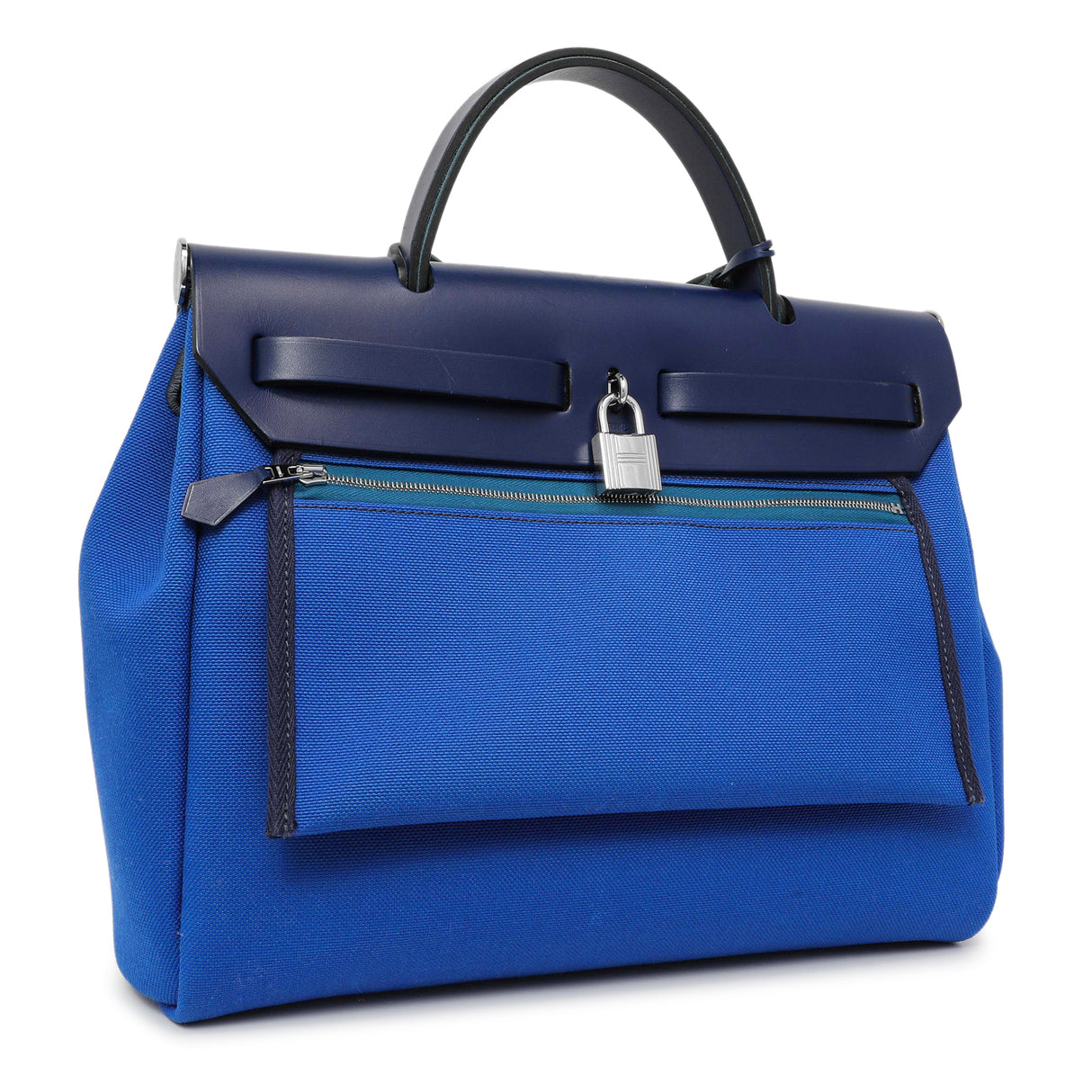 Hermes Bleu Bill Toile Herbag Zip Retourne 31