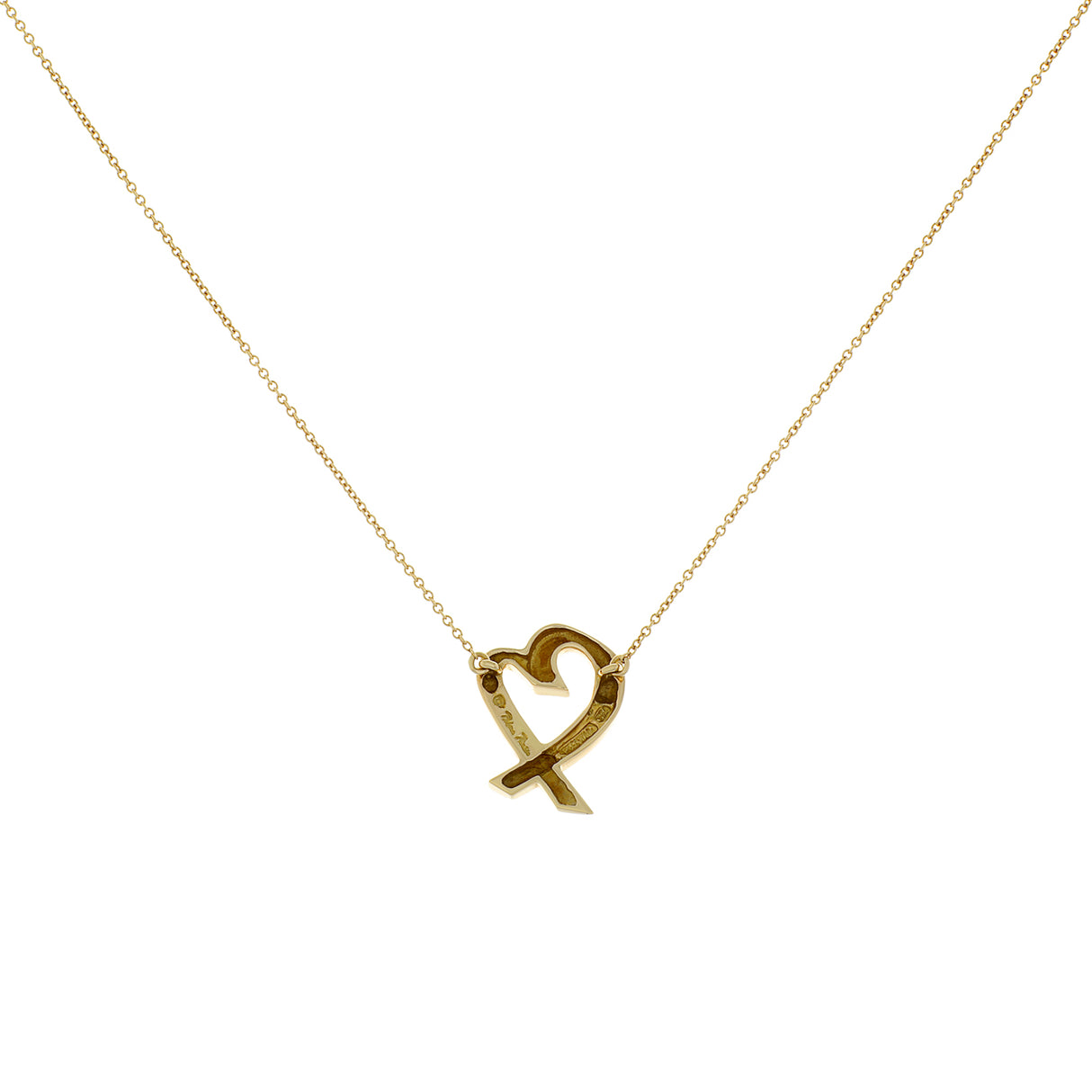 Tiffany & Co. 18K Yellow Gold Paloma Picasso Loving Heart Pendant Necklace