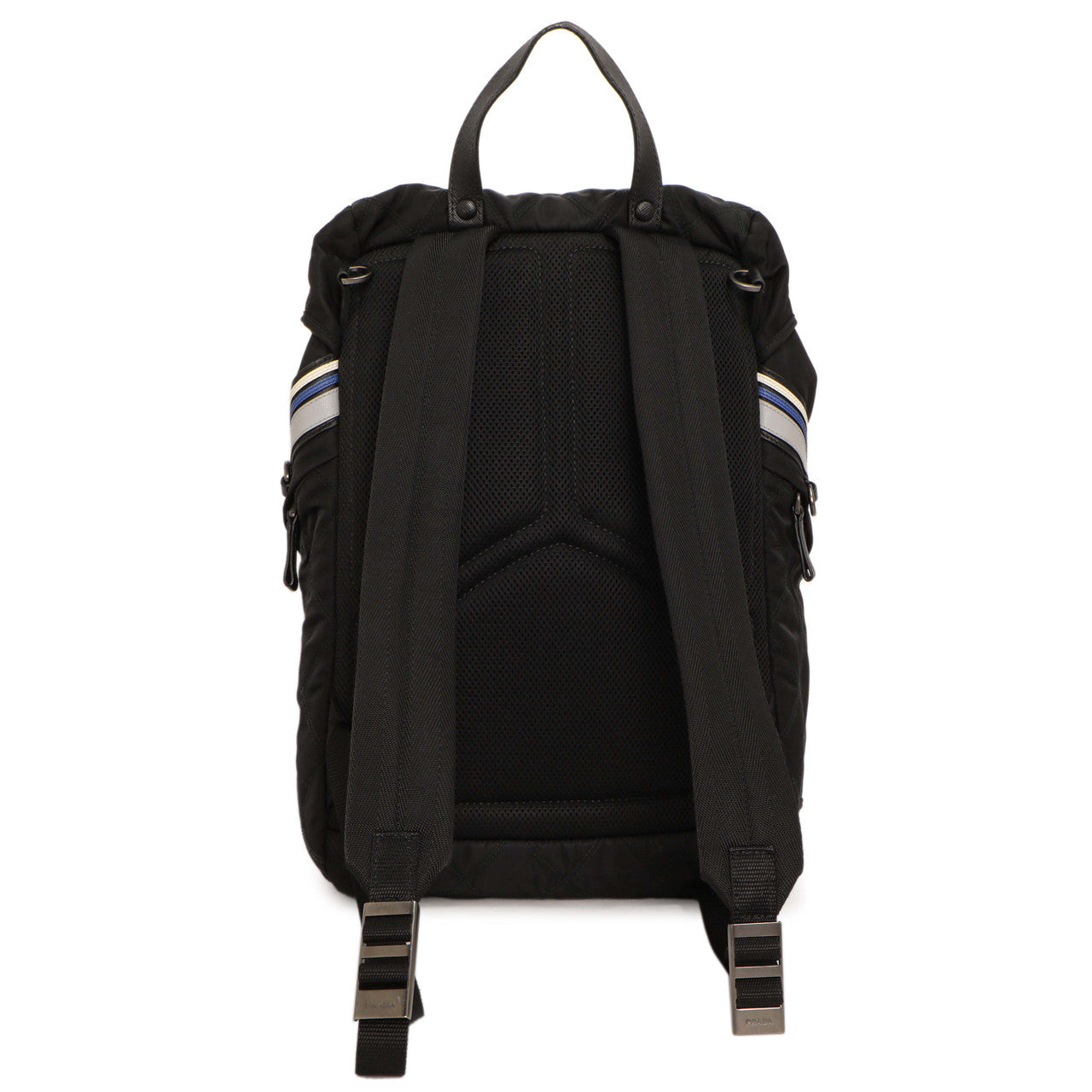 Prada Black Nylon Logo Patch Backpack Modaselle