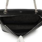 Fendi Black Nappa Trapuntata Medium DotCom Click Chain Satchel