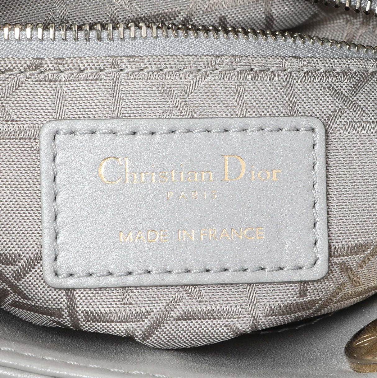 Christian Dior Grey Metallic Lambskin Cannage Mini Lady Dior Handbags Christian Dior