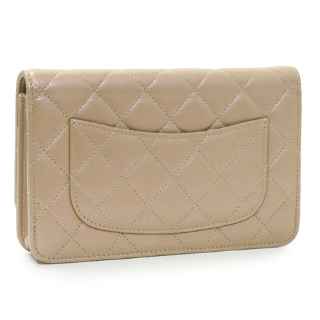 Chanel Gold Quilted Caviar Wallet On Chain WOC Handbags Chanel