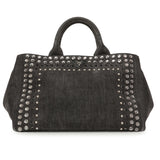 Prada Grey Canapa Crystal Studded Tote