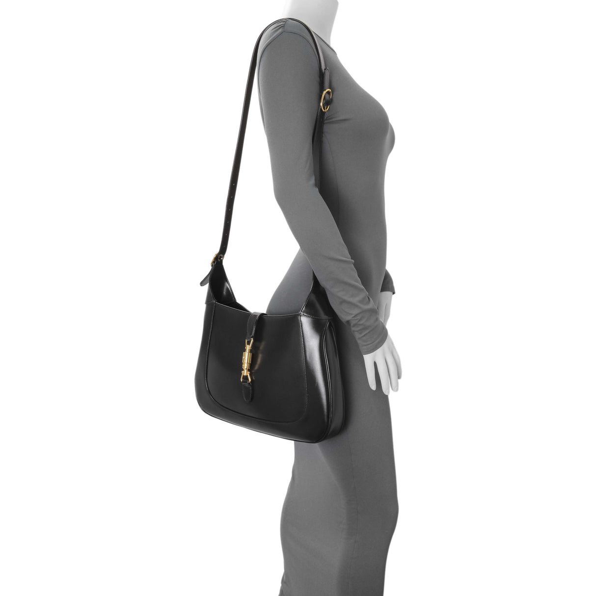 Gucci Black Calfskin Medium Jackie 1961 Hobo Handbags Gucci