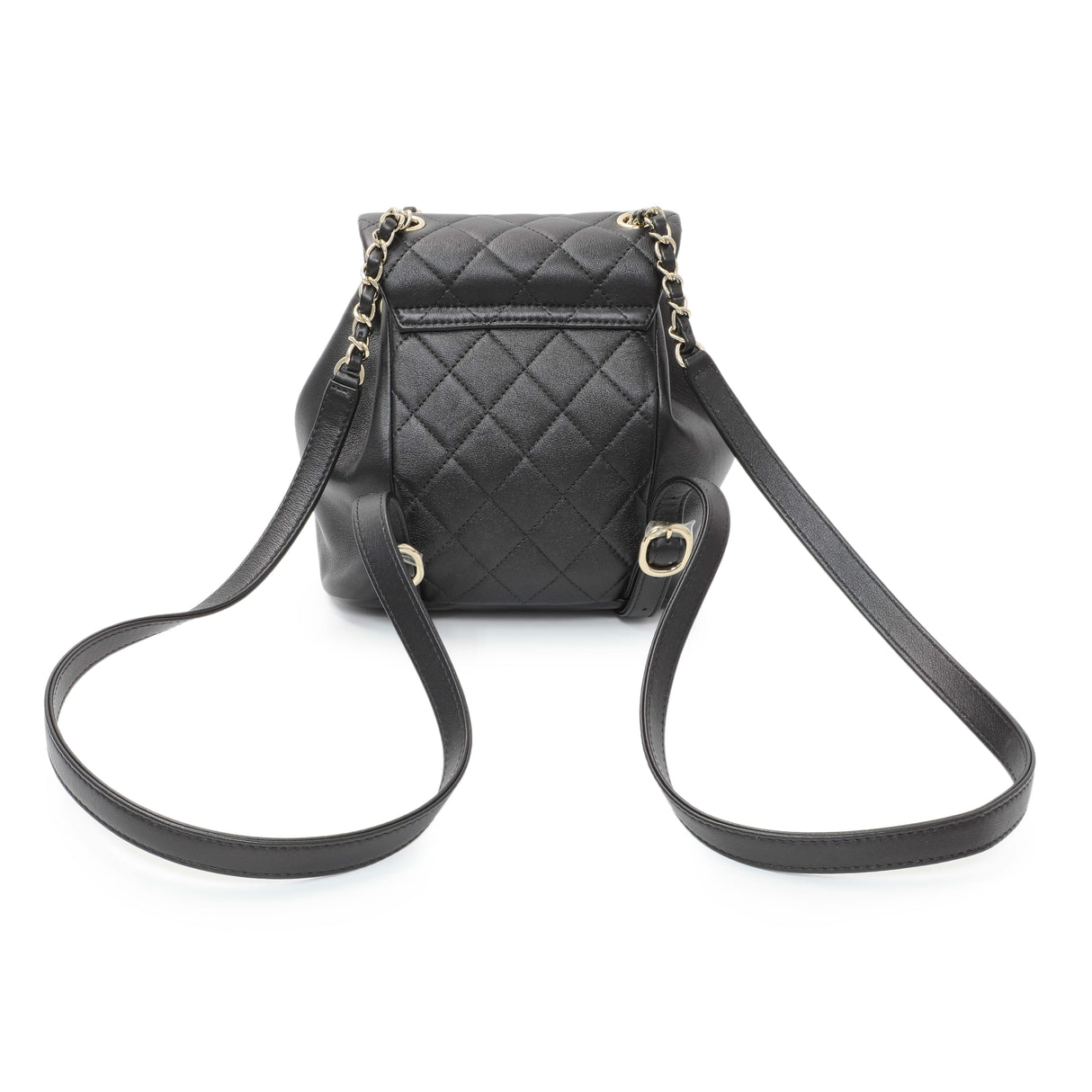 Chanel Black Quilted Lambskin Small Duma Drawstring Backpack Handbags Chanel