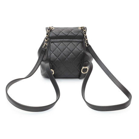 Chanel Black Quilted Lambskin Small Duma Drawstring Backpack