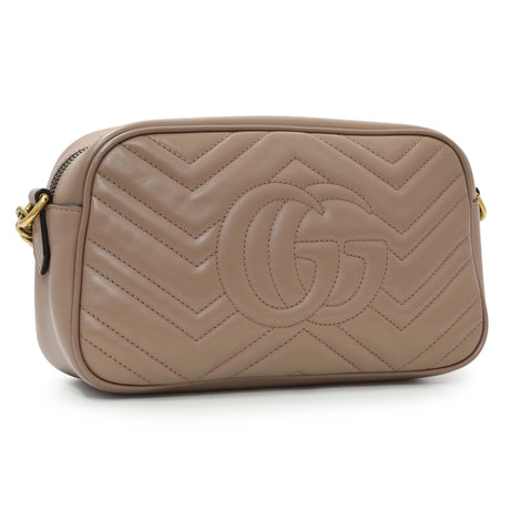 Gucci Porcelain Rose Calfskin Matelasse Small GG Marmont Chain Shoulder Bag Handbags Gucci
