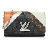 Louis Vuitton Black Epi Monogram Twist Chain Wallet Handbags Louis Vuitton