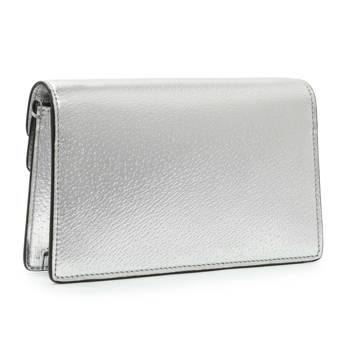 Gucci Silver Metallic Calfskin Super Mini Dionysus Shoulder Bag Handbags Gucci