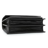 Saint Laurent Black Crocodile Embossed Calfskin Medium Monogram Sunset Handbags Saint Laurent