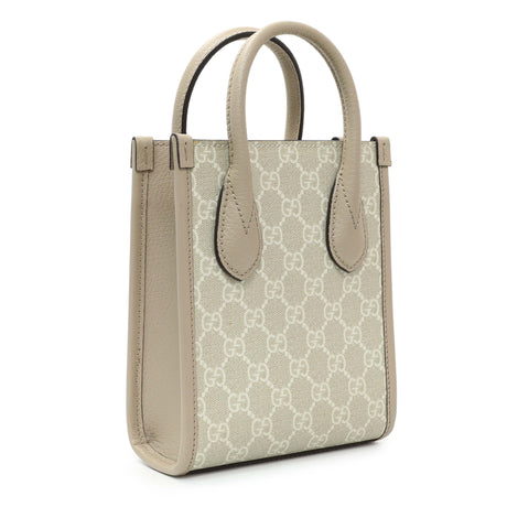 Gucci GG Supreme Monogram Textured Dollar Calfskin Mini Retro Interlocking G Tote Handbags Gucci