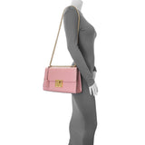 Gucci Pink Calfskin Medium Guccissima Padlock Flap Shoulder Bag Handbags Gucci