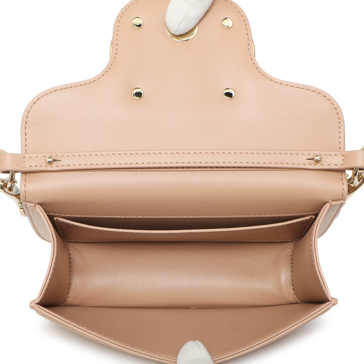 Valentino Beige Calfskin Vlogo Small Loco Shoulder Bag