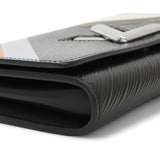 Louis Vuitton Black Epi Monogram Twist Chain Wallet Handbags Louis Vuitton