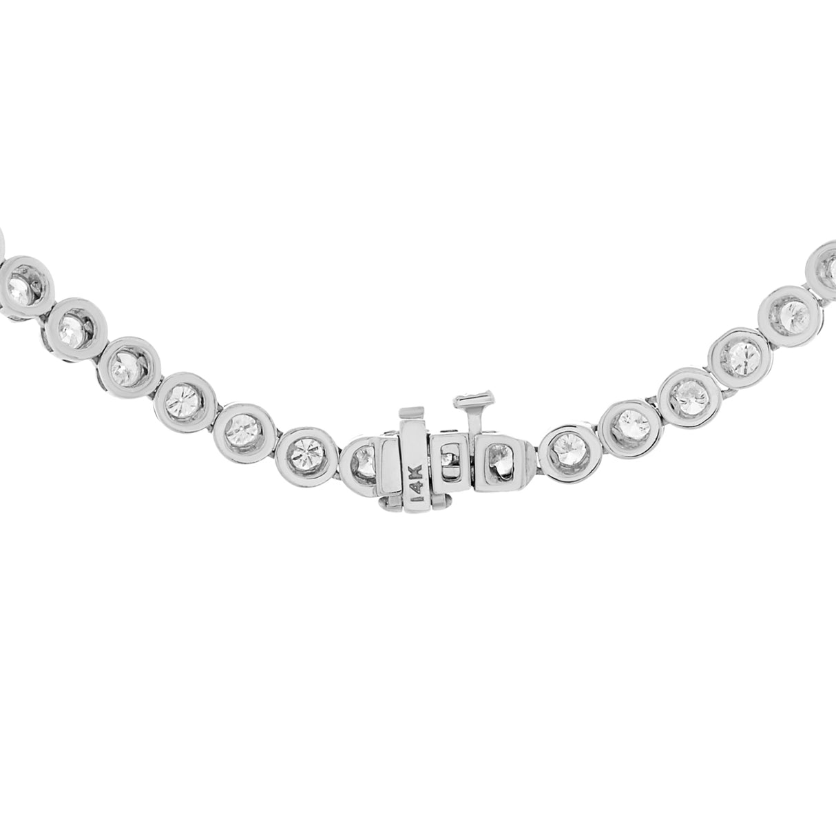 14K White Gold 15.37 Carat Riviere Diamond Necklace