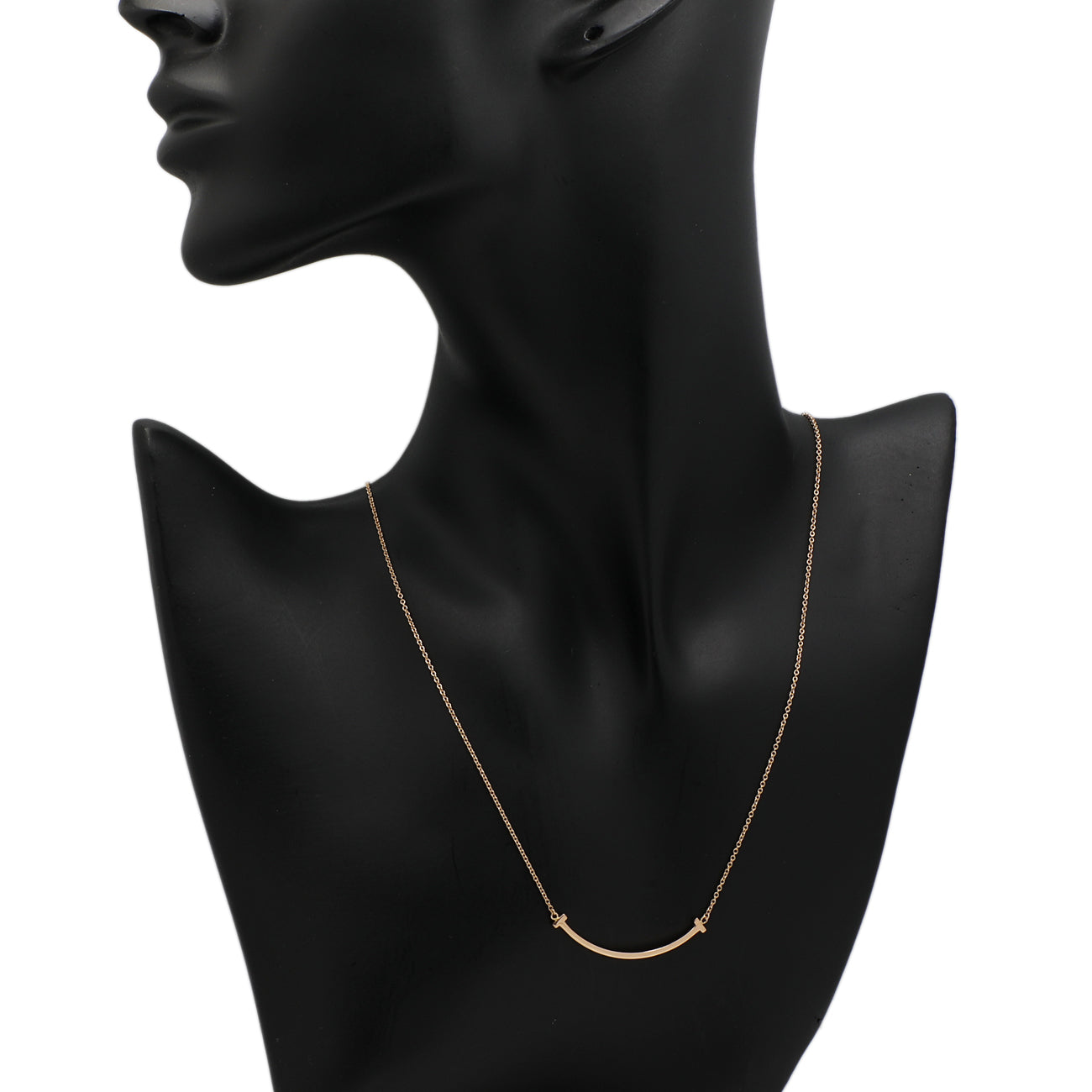 Tiffany & Co. 18K Rose Gold Small T Smile Pendant Necklace – Modaselle